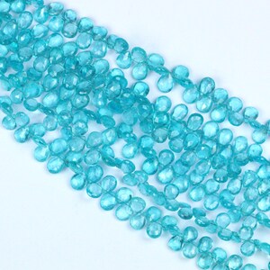 AAA Sky Blue Apatite Pear Briolette Beads: Faceted Gemstone Jewelry