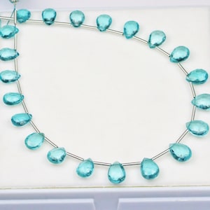AAA Sky Apatite Pear Briolette Beads: Faceted Gemstone Jewelry Making