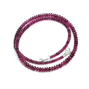 Pink Tourmaline Bead Necklace: 925 Sterling Silver, 18 Inch