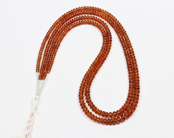 Natural Spessartite Garnet Rondelle Beads: Orange Gemstone, 18 Inch Strand For Jewelry Making