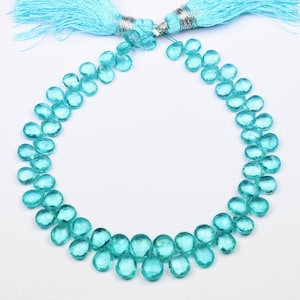 Sky Apatite Pear Drops: Faceted Briolette Gemstone Strand