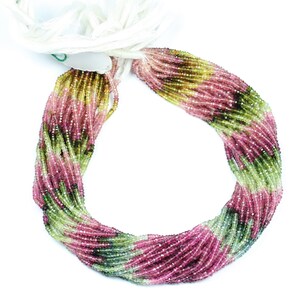 Multi Tourmaline Faceted Rondelle Beads: AAA+ Gemstone Strand 2.5-3mm