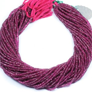 Pink Tourmaline Rubellite Beads: Micro Faceted Rondelle, 3mm & 2.5mm