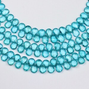 Sky Apatite Faceted Briolette Beads: AAA+ Quality Gemstone