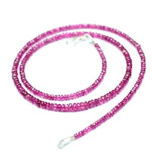 Excellent quality pink tourmaline necklace, Pink tourmaline beaded necklace, October birthstone gift