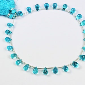 Natural Sky Blue Apatite Drops: Faceted Briolette For Jewelry Making