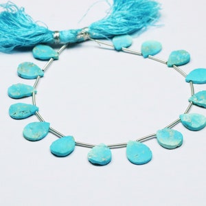Arizona Sleeping Beauty Turquoise Almond Drops: Unpolished Pear Shape Row