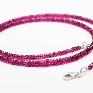 Dainty pink tourmaline necklace, Pink tourmaline sterling silver choker, Pink gemstone beaded necklace, October birthstone gift