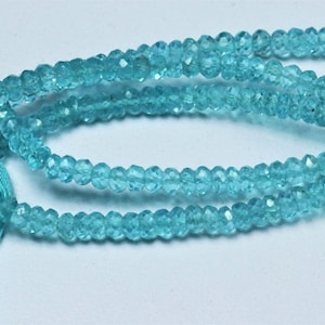 Apatite Beads, Apatite Micro Faceted Rondelle Beads, Natural Gemstone Excellent Quality Beads Strand.
