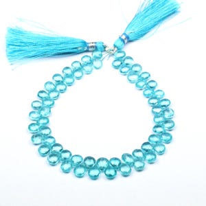 Faceted Apatite Pear Drops: AAA+ Gemstone Briolette, 8-Inch Strand
