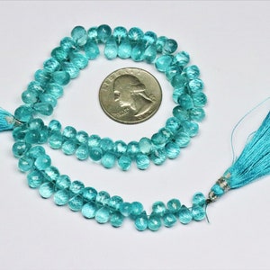 AAA Apatite Faceted Briolette Beads: 140 Carat 10 Inch Strand