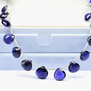 Natural Iolite Faceted Heart Shape Briolettes Beads For Jewelry Making.