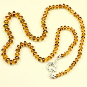 Citrine Beads Necklace, Hand Knotted Citrine Smooth Rondelle Beads Necklace, November Birthstone.