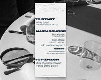 Modern Letterpress Wedding Menu | Minimalist Dinner Menu | Samwise Studio