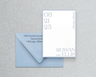 Minimalist Letterpress Save the Date | Modern Wedding Invitation