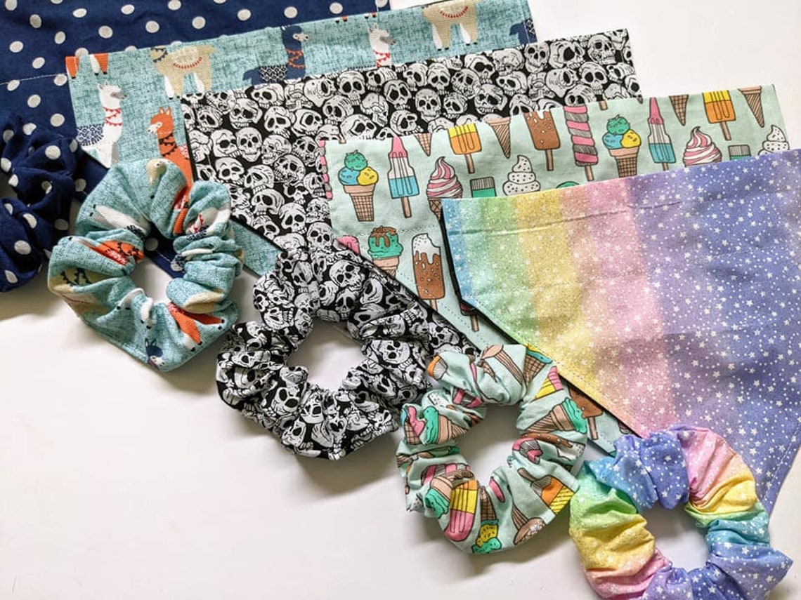 dog bandana and scrunchie set