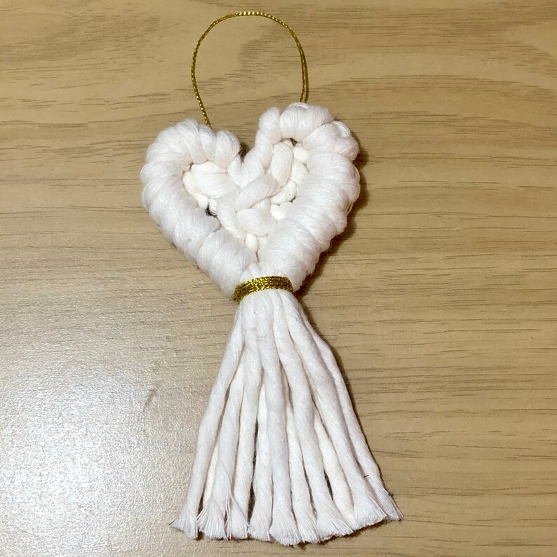 gift bag trimming wrapping trim Valentine\u2019s Day heart wine ornament topper Macram\u00e9 Heart Ornament small heart wall decor