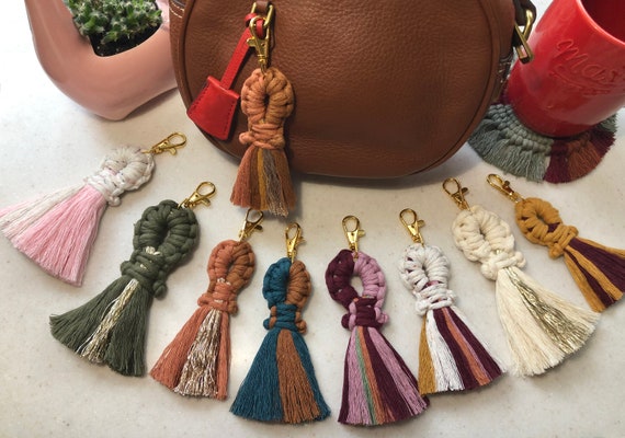 macrame bag charms or keychains