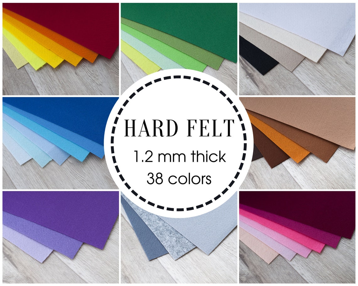 HARD FELT sheets 1.2 mm thick in different colors to make Etsy