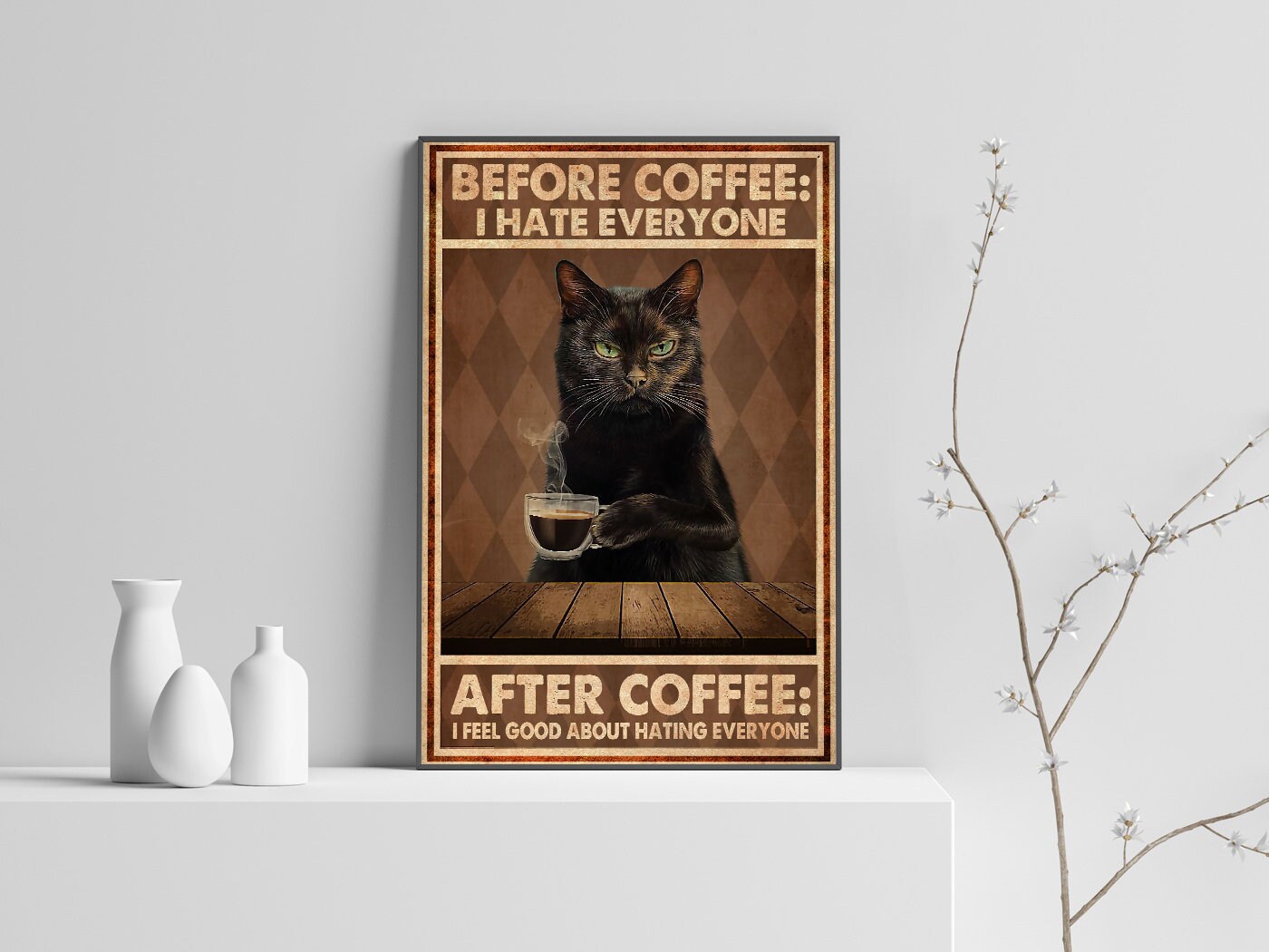 Antes del café que odio todo el mundo cartel arte de la