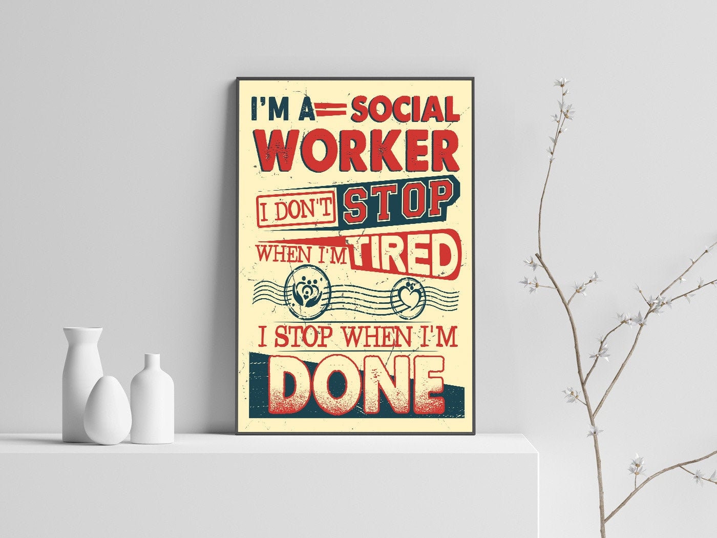 Ich bin ein Sozialarbeiter Poster Workaholic Plakat Etsy