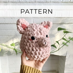 PDF PATTERN- Crochet Baby Pig | Amigurumi Piggy | Pig Plush |  chunky yarn pattern, blanket yarn pattern, diy crochet instructions