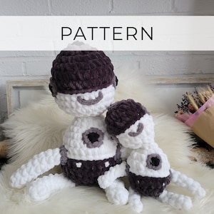 2in1 PDF ANLEITUNG- Adventure Juice Jiggler Plush, Zwei Anleitungen in einem- Mama und Baby Jiggler | chunky Wollmuster, Blankomuster