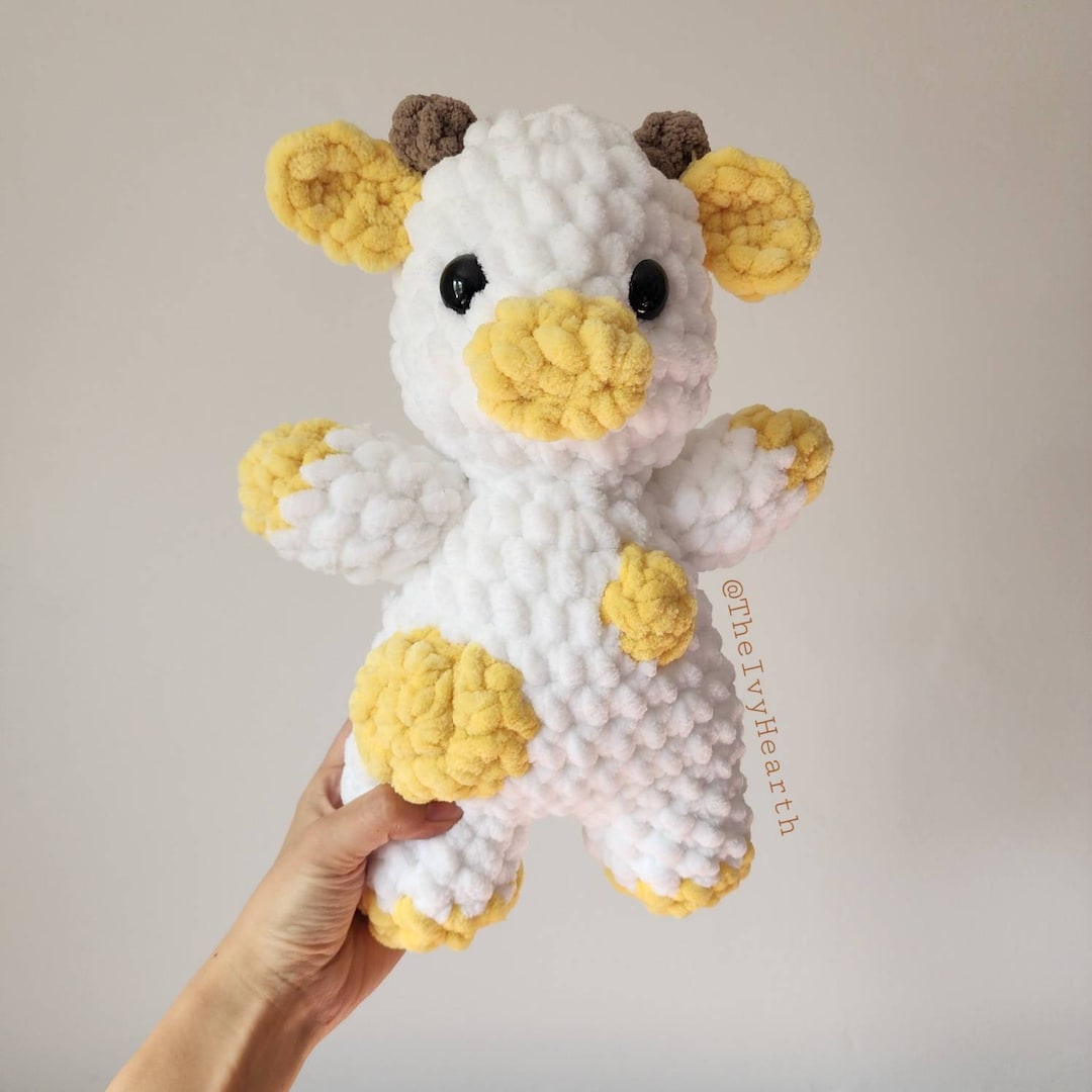 Cow crochet plush - 10 in/25cm - soft yarn amigurumi