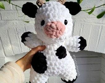 Cow crochet plush - 10 in/25cm - soft yarn amigurumi