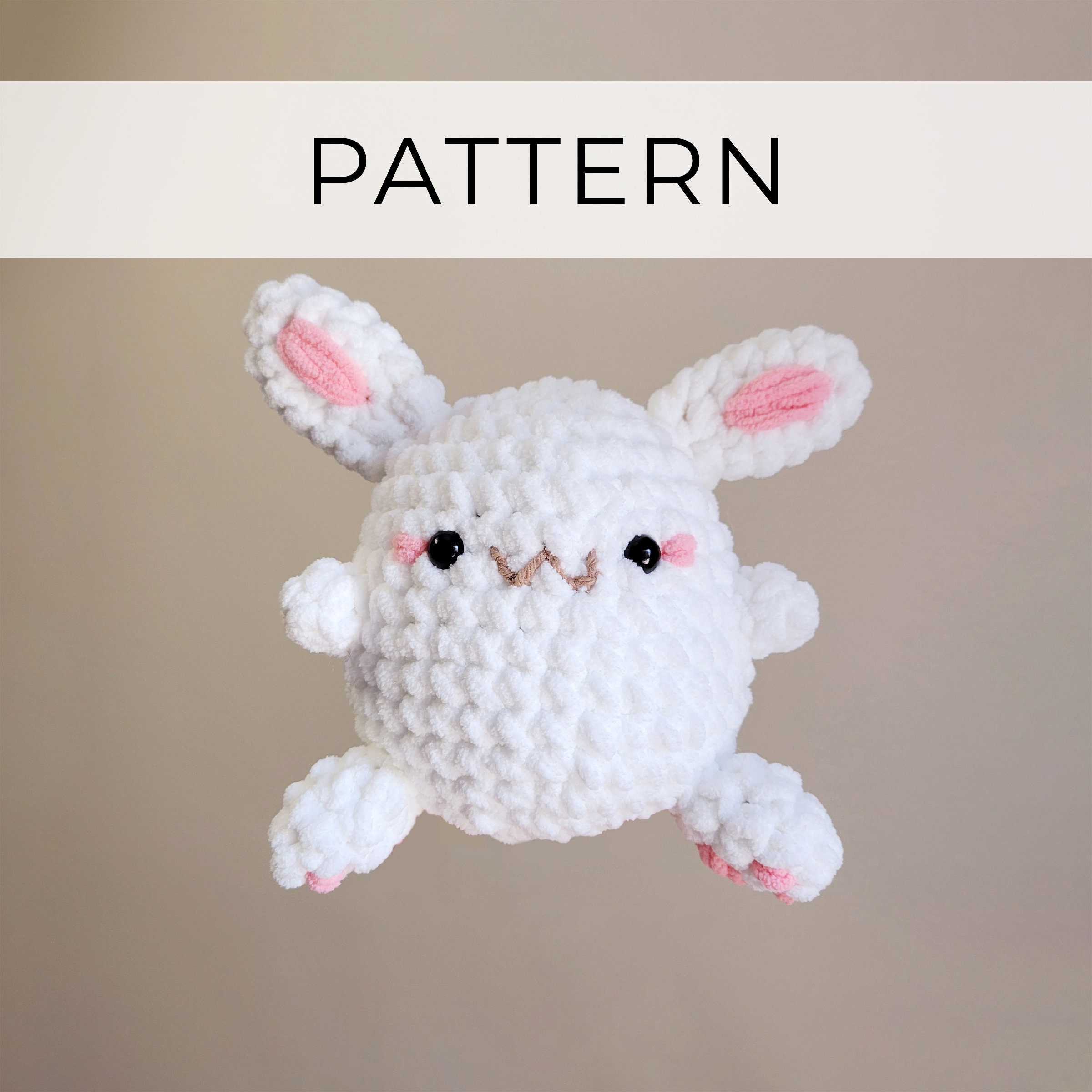 PDF PATTERN- Crochet Mochi Bunny | Amigurumi Bunny | Bunny Plush |  chunky yarn pattern, blanket yarn pattern, diy crochet instructions