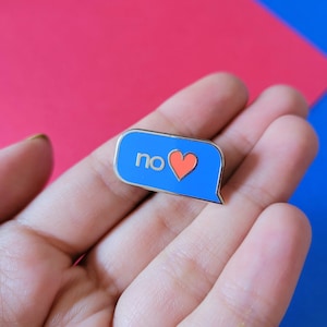 no &lt;3 enamel pin | lapel pin | funny accessories | gift ideas | meme pins | hard enamel pin