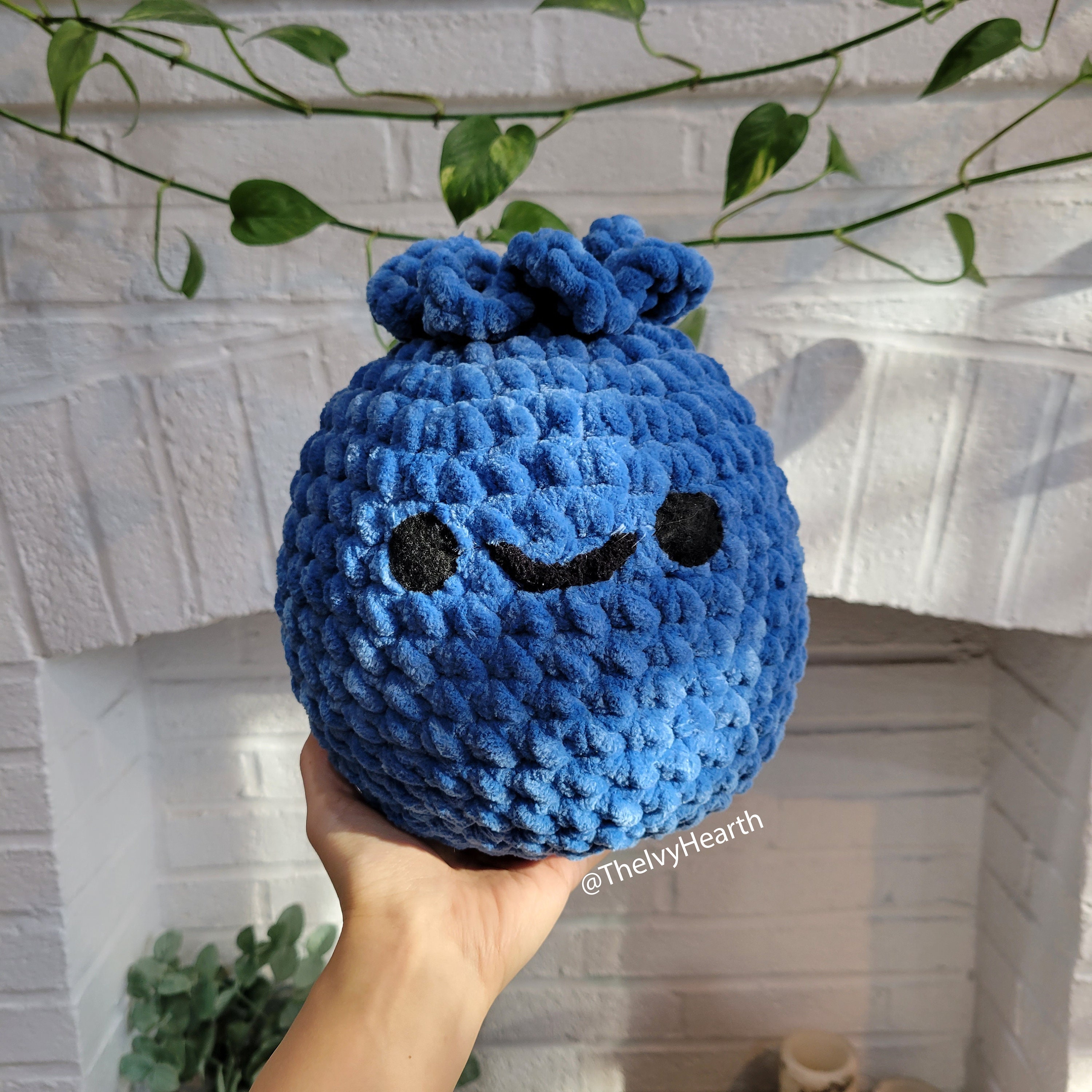 2in1 Crochet Pattern Blueberry Pillow, Amigurumi Blueberry