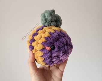 Handmade Crochet Bee, amigurumi bumblebee, fluffy bee plush, cute gift, stuffed animal, purple and yellow honeybee, Bee toy, chenille bee