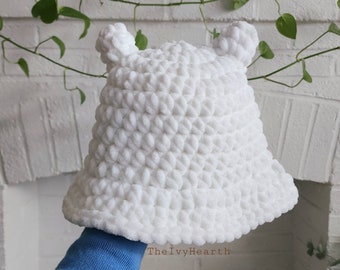 Gorro de cubo Finn de ganchillo: Gorro de oso hecho a mano