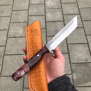 Personalized Hunting Knife, Epoxy Handle, Stainless Steel Blade, Custom Engraved Knife, Handmade Outdoor Knife, Gift for Men, Camping