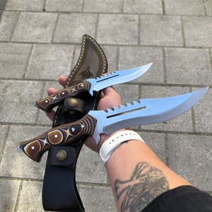 Handmade Bowie Knife Set, Personalized Gift, Werzalit Handle