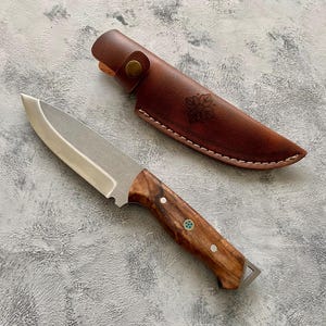 Personalized Engraved Hunting Knife,Anniversary-Birthday Gift for Groomsmen and Fathers, Custom Survival Knife for Outdoor,Razor Sharp