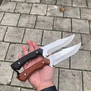 Custom Engraved Hunting Knife: 4116 German Stainless Steel, Leather Sheath