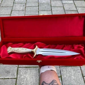 Daggers Real Knife Handmade and Real Leather Sheath, Daggers Fantasy ...