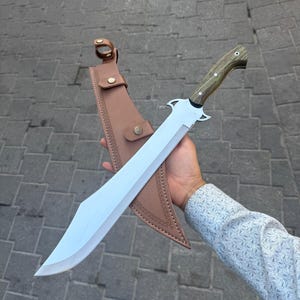 Handmade Jungle Machete, Military Survival Machete, Custom Camping Tool, Personalized Gift, Engraved Blade, Outdoor Bushcraft Machete