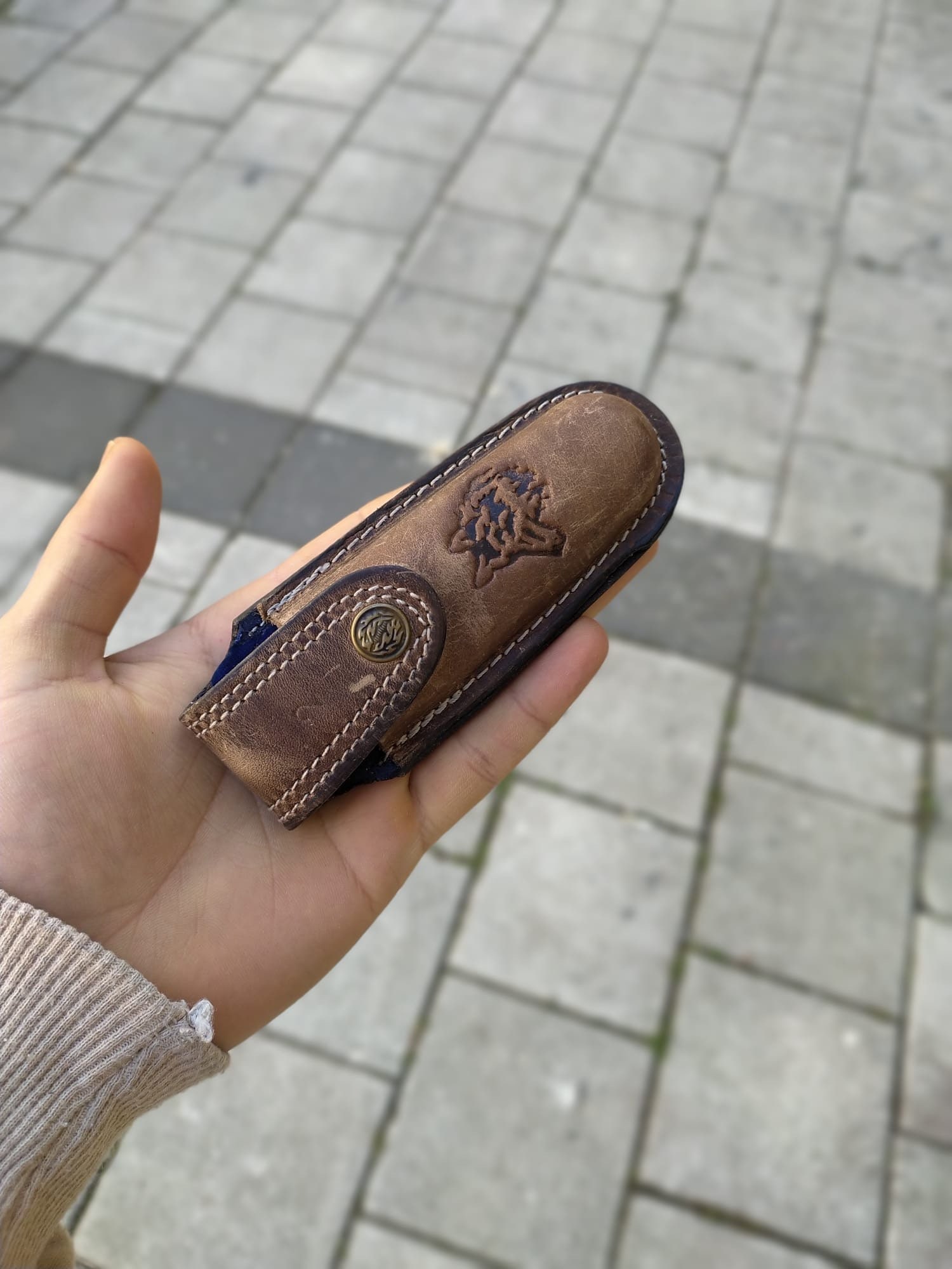 Navaja de Bolsillo Personalizada, Grabado Láser, Funda de Cuero, Diseño  Lobo -  México