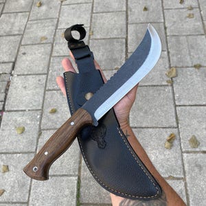 Handmade Ultra Sharp Machete with Walnut Wood Handle, Ideal for Hunting and Outdoor Adventures, Custom Survival Bushcraft Knife
