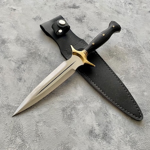 Daggers Real Knife Handmade and Real Leather Sheath, Daggers Fantasy Knives, Fantasy Daggers, Double Edge Knife, Daggers Gift Knife