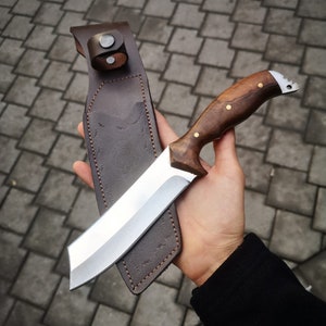 Handmade Tanto Knife Wood Handle Personalized Engrave