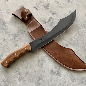 Carbon Steel Survival Machete – Razor Sharp Bushcraft Knife – Custom Engraved Name/Logo – Perfect for Camping & Outdoor Adventures