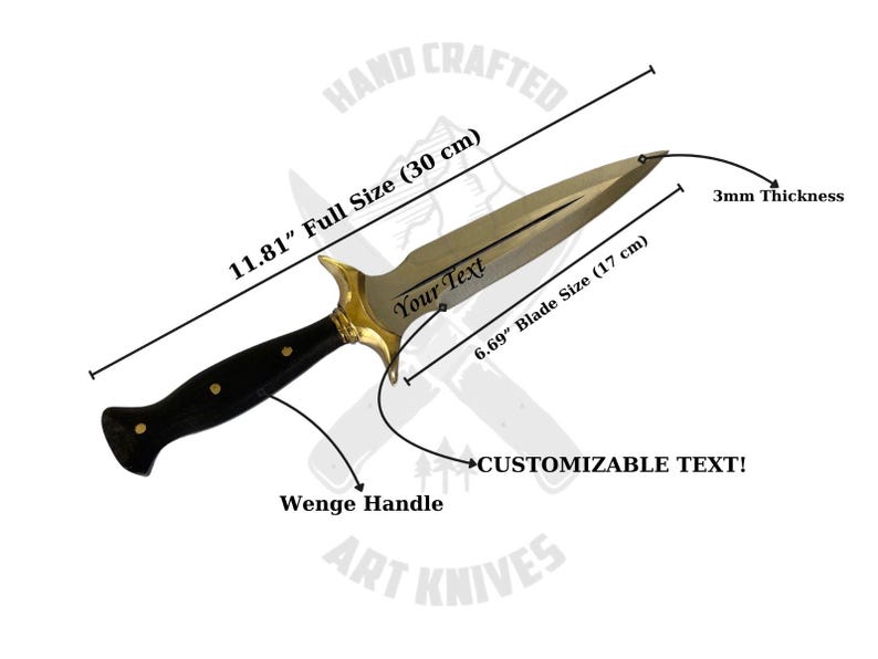 Dagger Labeled Daggers Real Knife Handmade and Real Leather Sheath, Daggers Fantasy ...