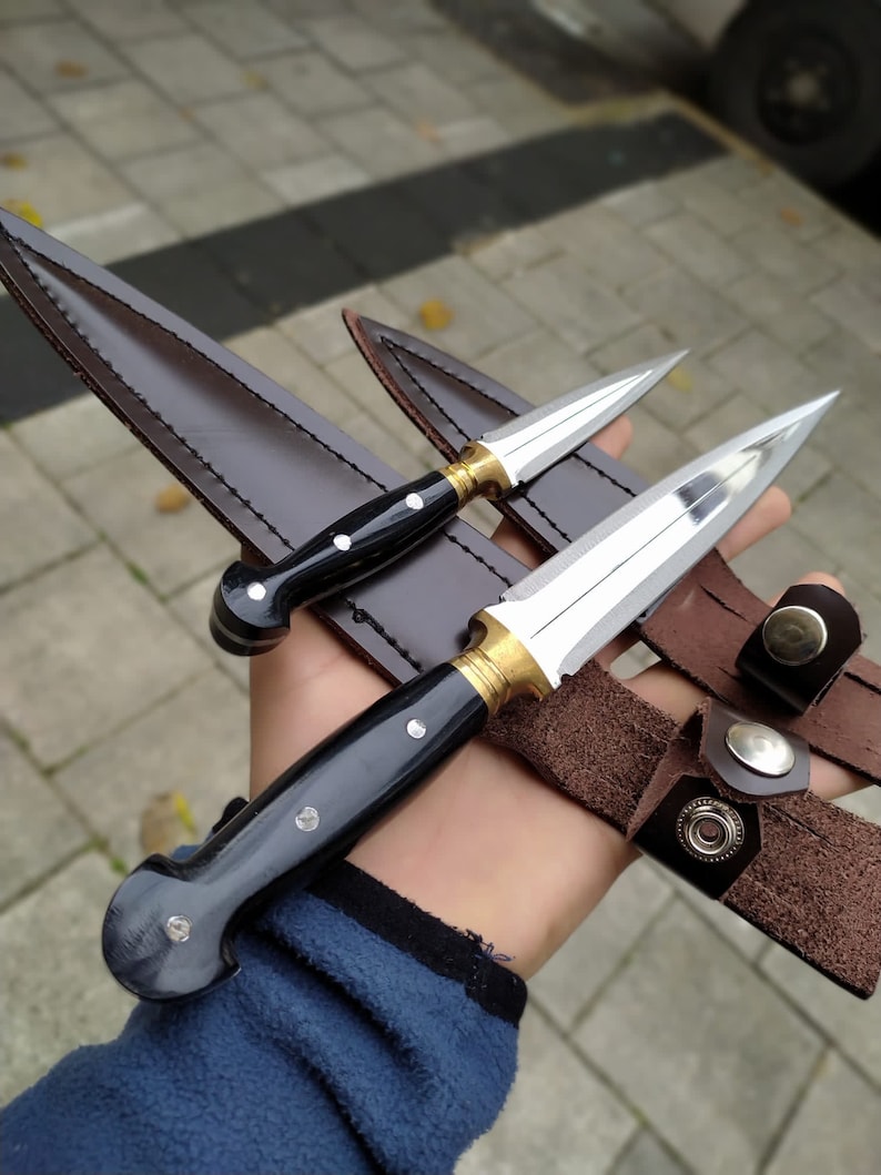 Hand Forged Double Edged Dagger Knife, Stainless Steel Camping Tool - Etsy