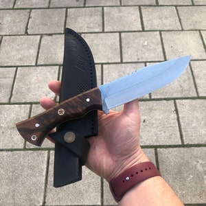 Handmade Hunting Knife, Personalized Survival Knife, Walnut Handle,Fathers Day Gift,Birthday Gift,Customized Knife