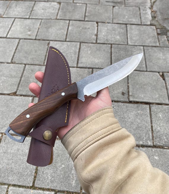 ハンドメイド4116ドイツ鋼ハンティングナイフ:オリーブウッド ハンドメイド4116ドイツ鋼ハンティングナイフ:オリーブウッド