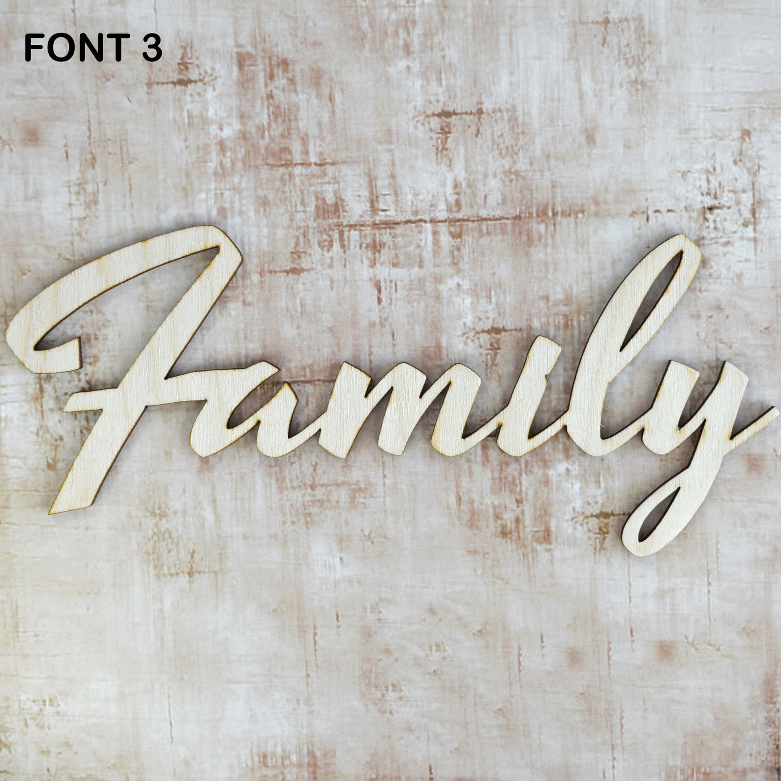Family Script Word Wood Sign Wooden words Sign Art Font Etsy